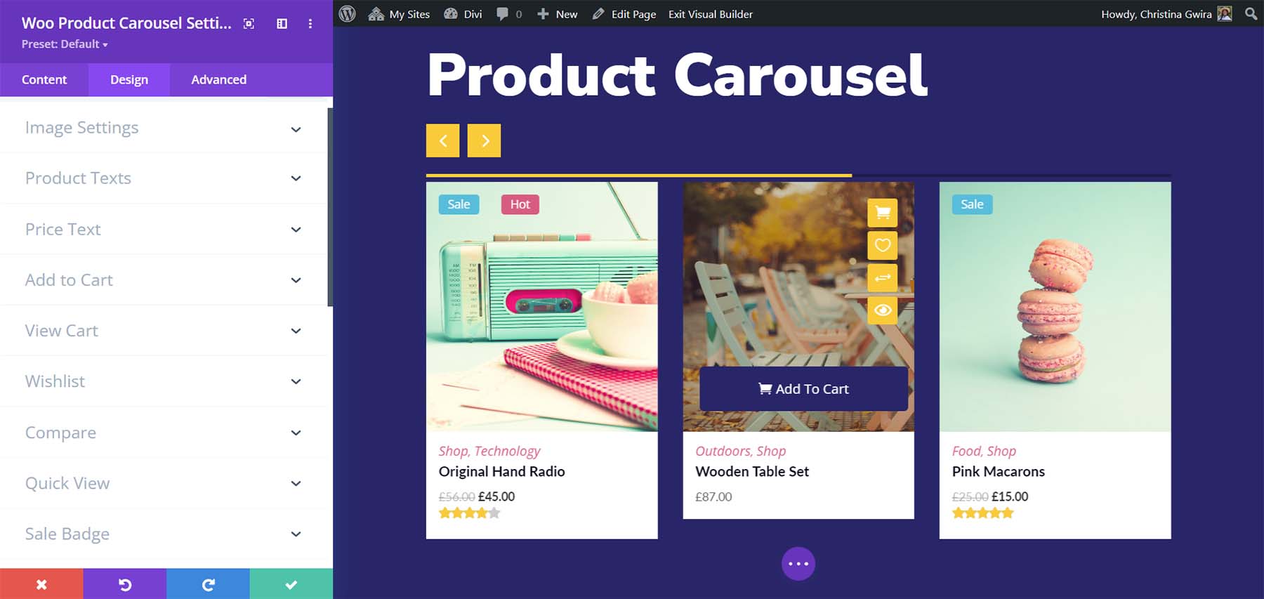 Moduły WooEssential: Karuzela produktów
