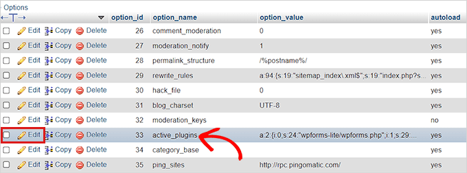 クリックアクティブプラグインオプション Click the Activate_Plugins option