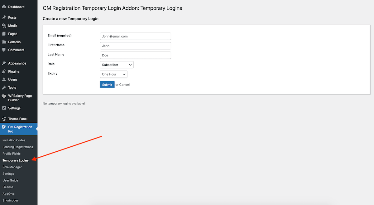 CM Registration Pro：临时登录用户