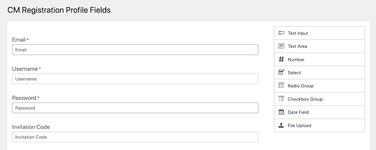 CM Registration Pro：配置文件字段