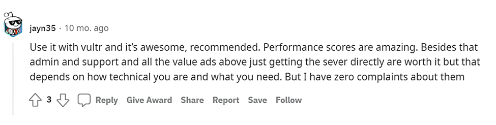 来自 Reddit 的 Cloudways 对 Vultr 的意见