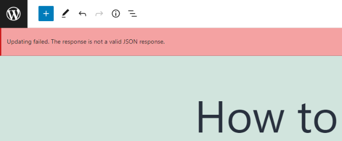 블록 편집기에서 JSON 오류 보기 View JSON error in block editor