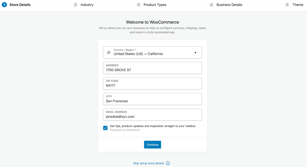 تفاصيل متجر WooCommerce