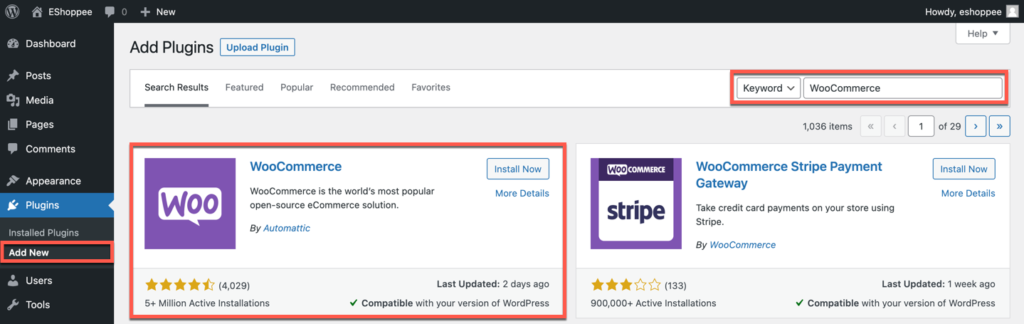 Aktivieren Sie WooCommerce