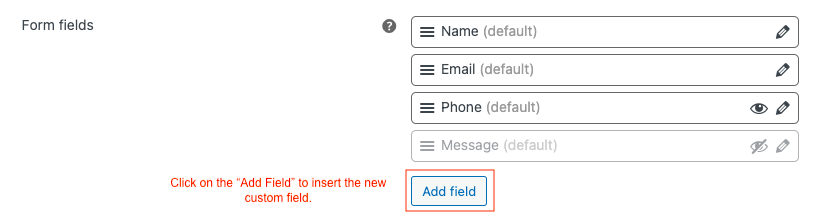 Klicken Sie auf Feld hinzufügen, um ein neues benutzerdefiniertes WooCommerce-Angebotsfeld zu erstellen