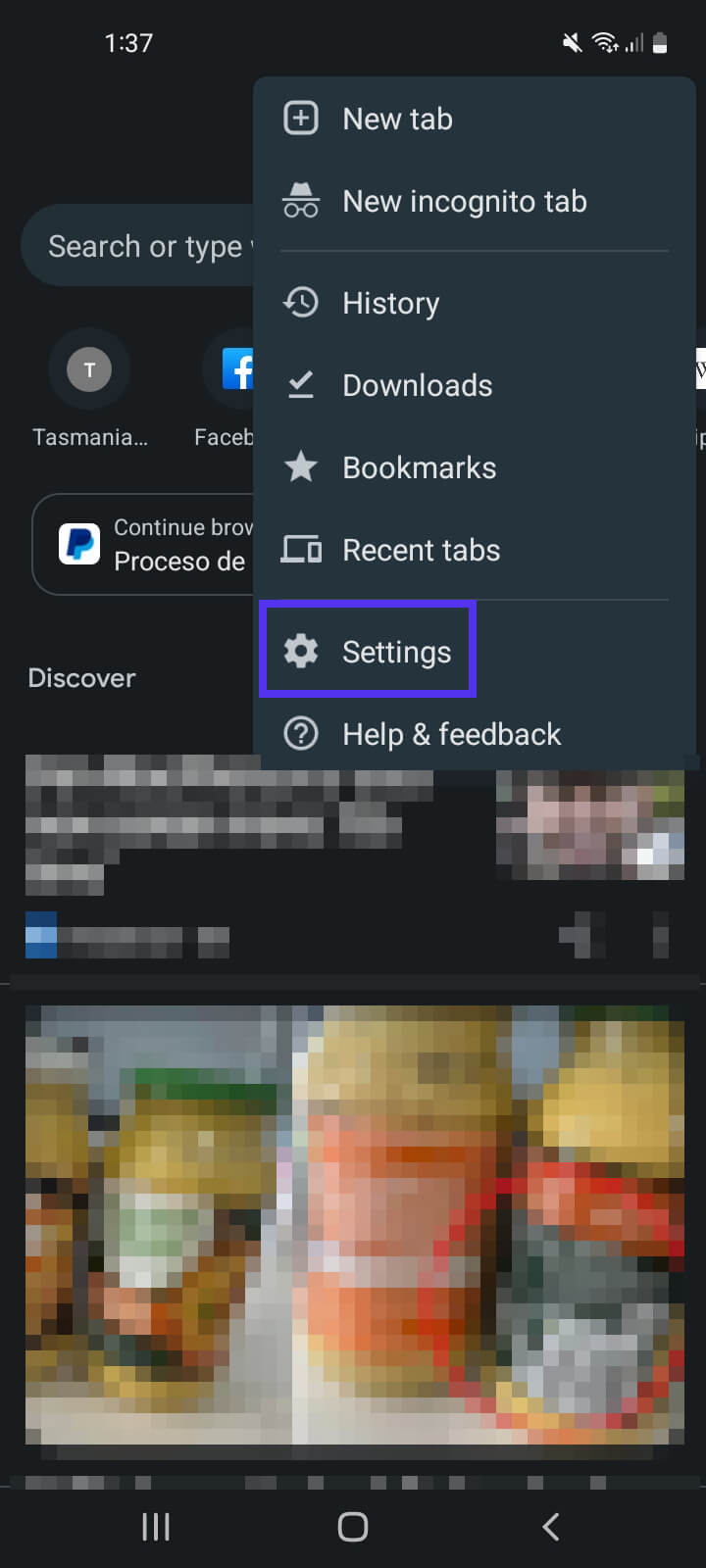 Настройки Google Chrome для мобильных устройств