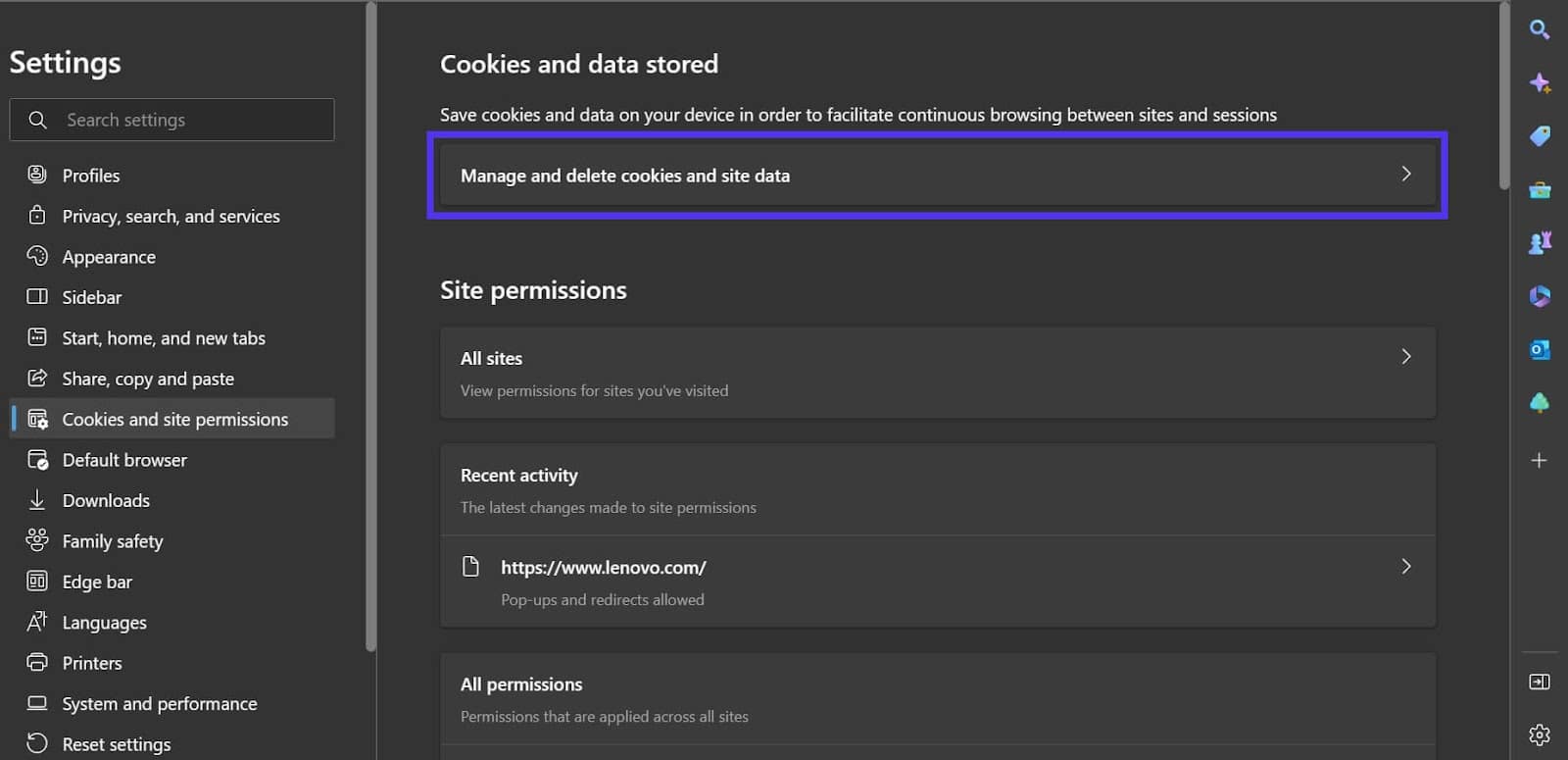 Как управлять файлами cookie и удалять их в Microsoft Edge