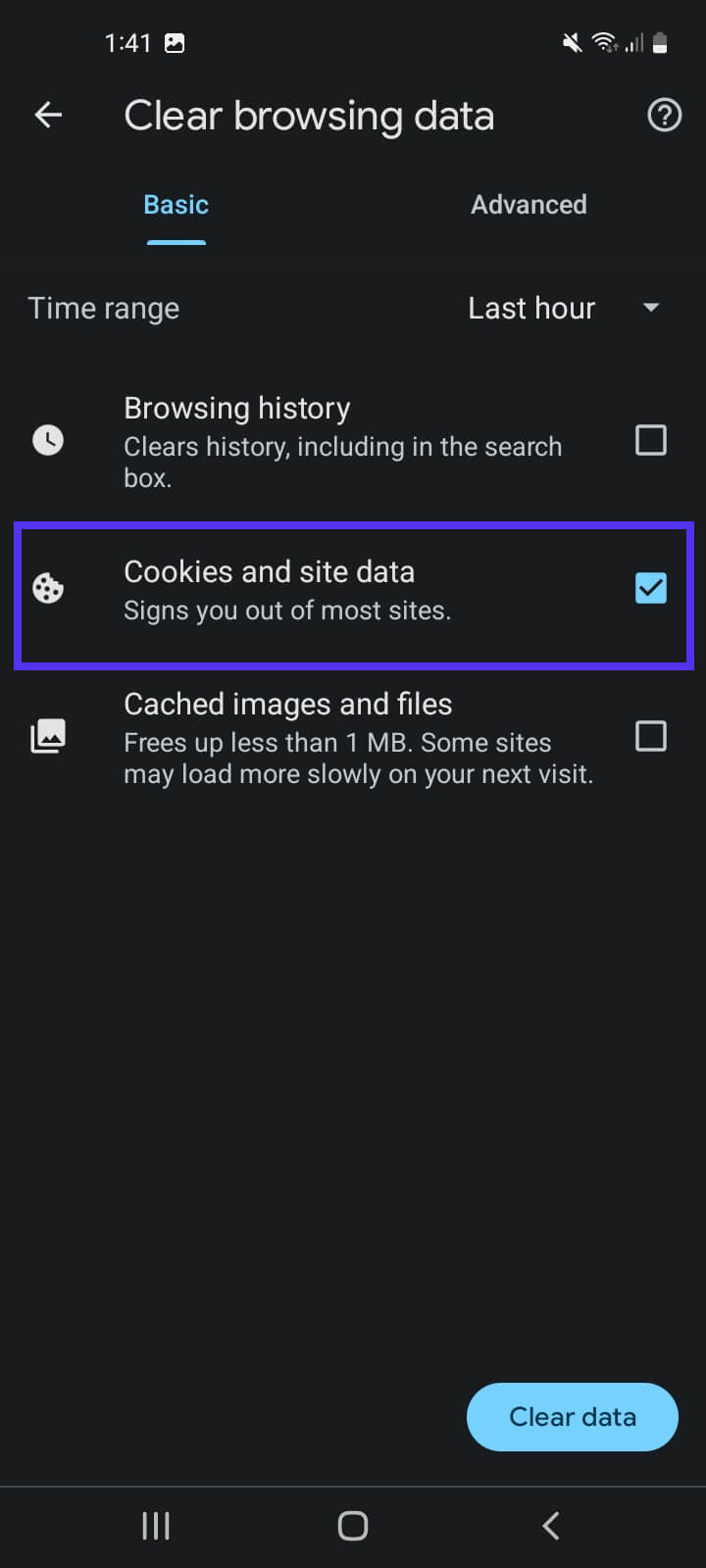 Удаление отслеживающих файлов cookie в Google Chrome на мобильных устройствах
