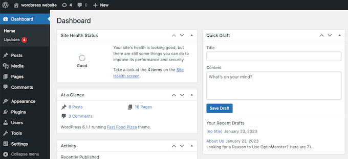 WordPress儀表板中的字體圖標 Font icons in the WordPress dashboard