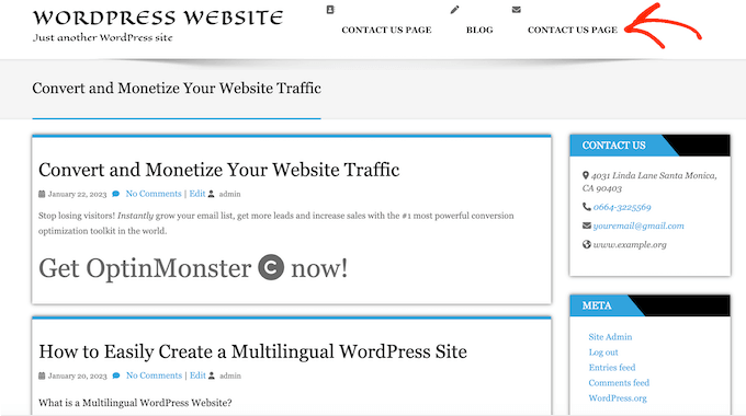 WordPress 導航菜單中的圖標字體示例 An example of icon fonts in a WordPress navigation menu