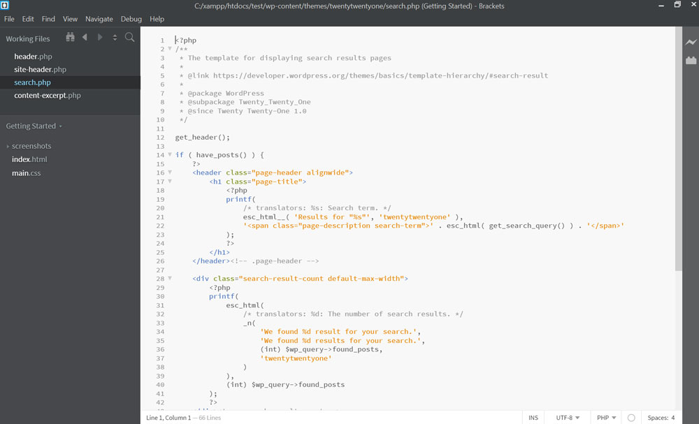 ปรับแต่งเทมเพลตหน้าผลการค้นหา wordpress