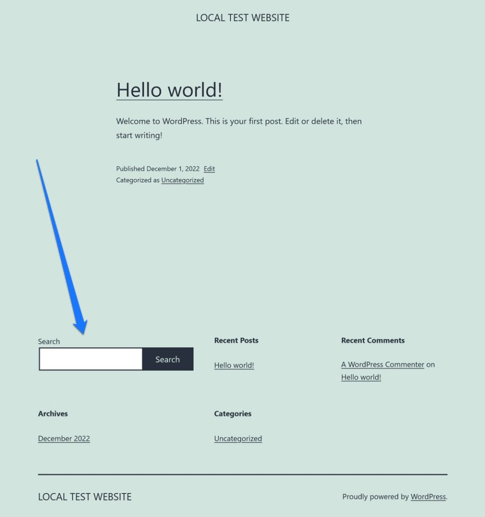 วิดเจ็ตการค้นหา wordpress บนหน้า