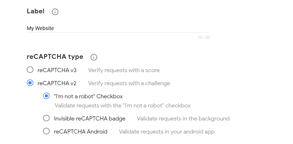 reCAPTCHA 的設置
