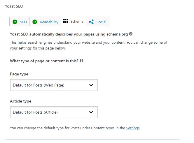 Tipuri de scheme Yoast SEO
