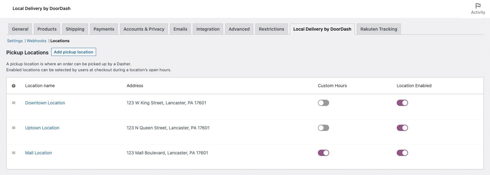 Locații de preluare DoorDash pentru Dashers