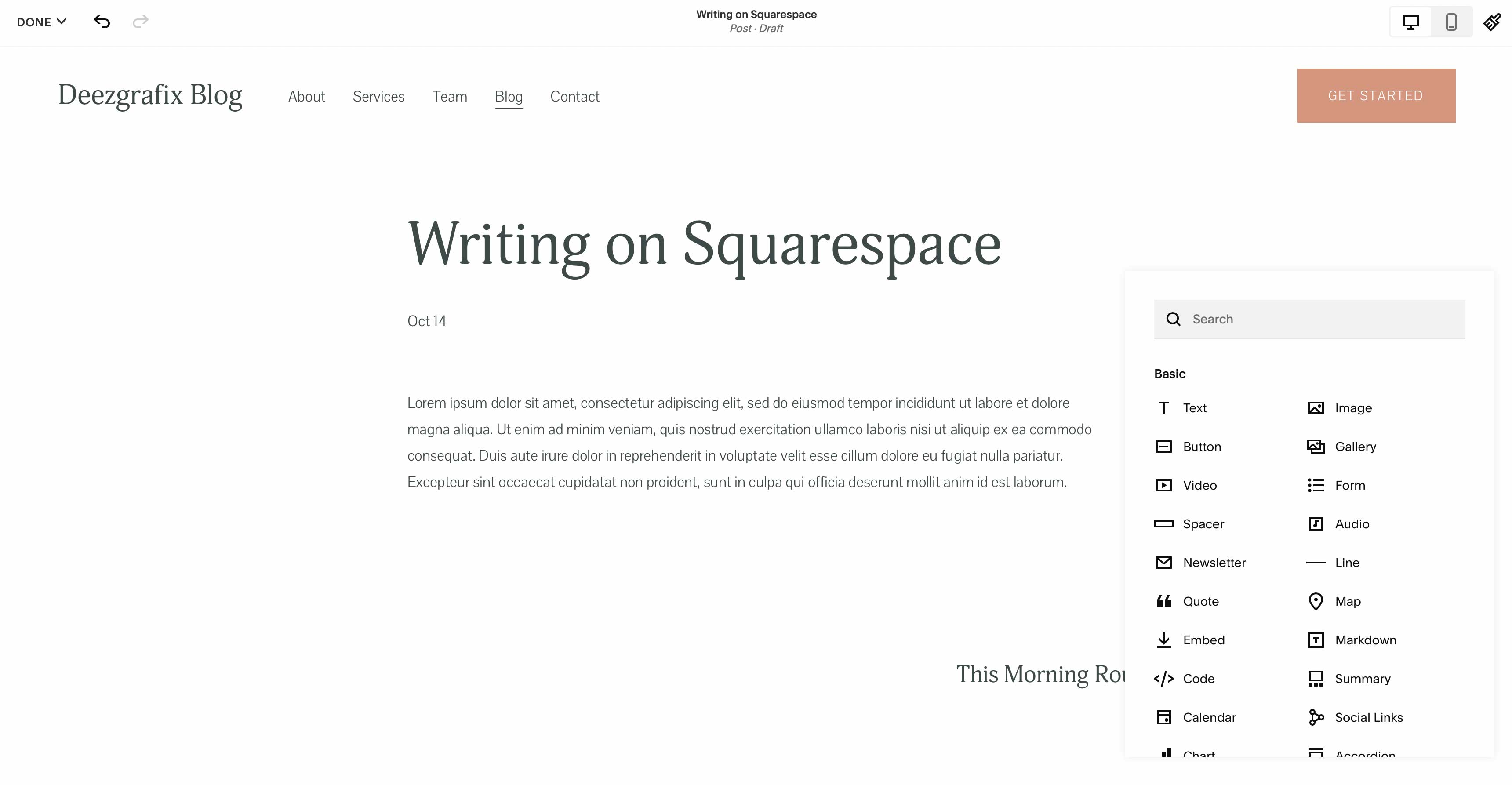 Squarespace yayınlama araçları