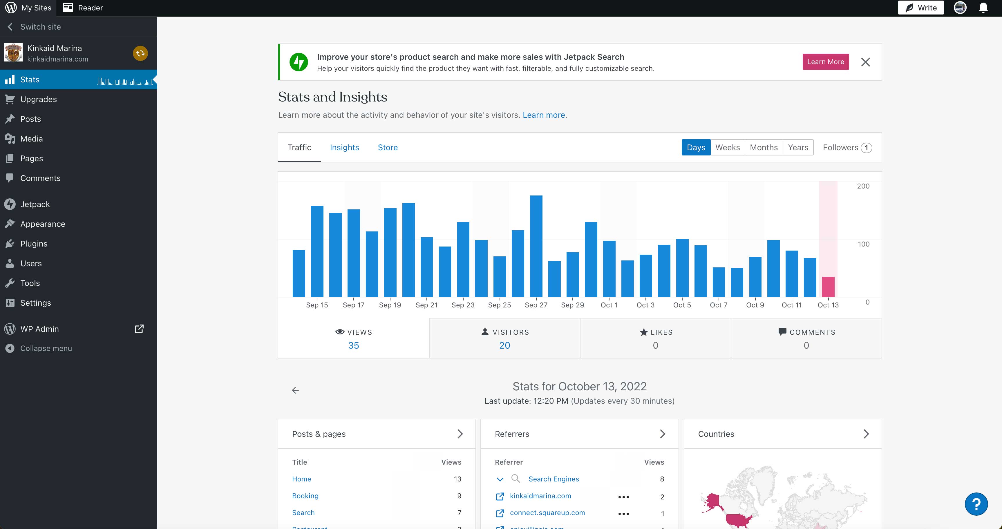 WordPress.com istatistik panosu