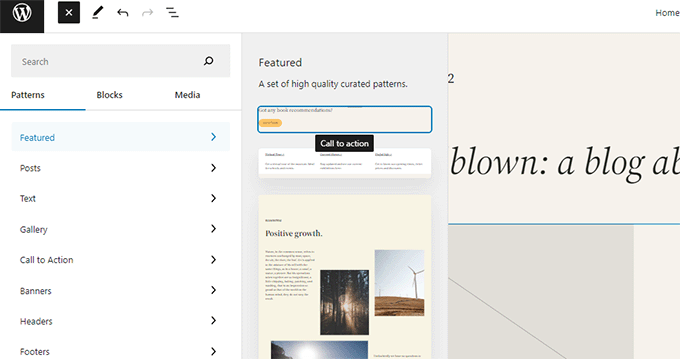 浏览类别中的模式 Browse patterns in a category