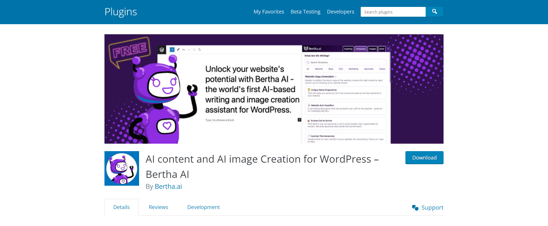 Generatore di contenuti Bertha AI