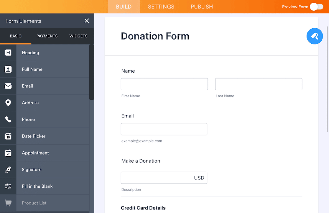 The Jotform form builder