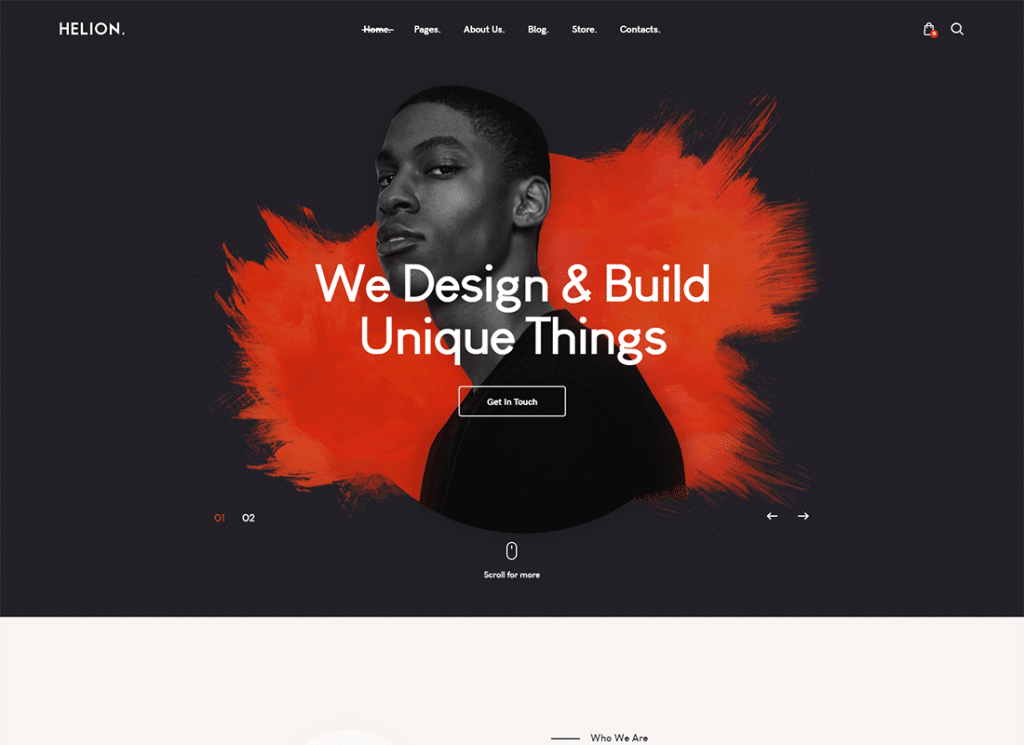 Helion | Osobiste kreatywne portfolio Motyw WordPress + sklep