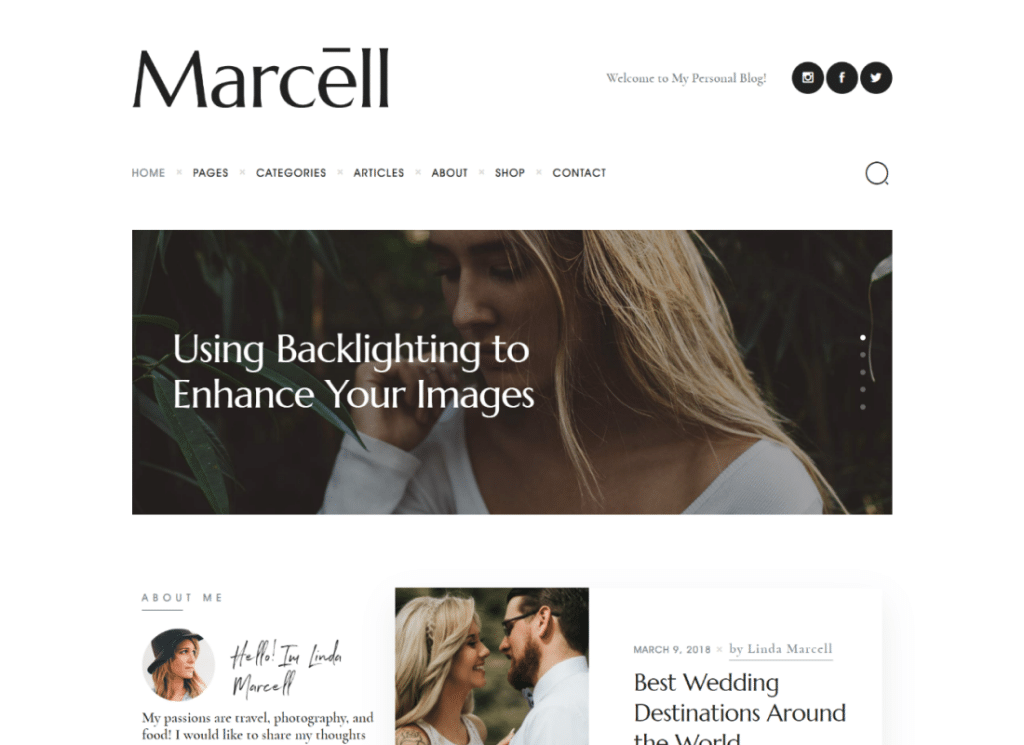 Marcell - 20+ Aspecte Blog personal multi-concept și temă WordPress pentru revistă