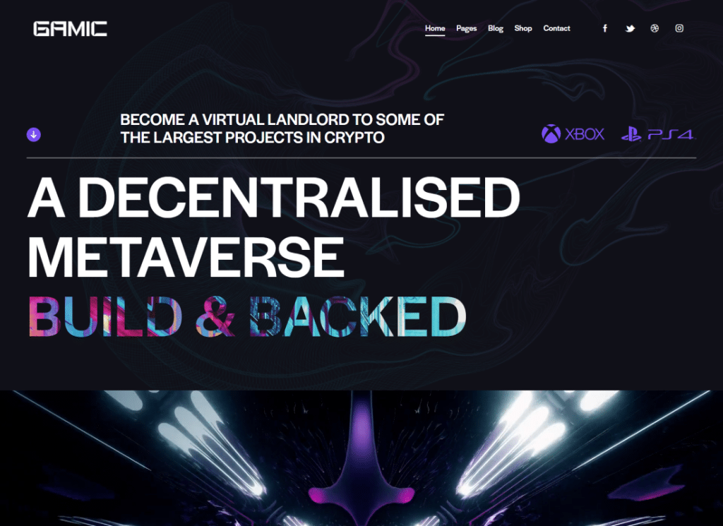 Gamic - Tema pentru jocuri Metaverse și Crypto WordPress