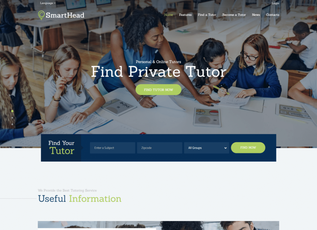 SmartHead - Özel Ders Hizmeti ve Çevrimiçi Okul Eğitimi WordPress Teması