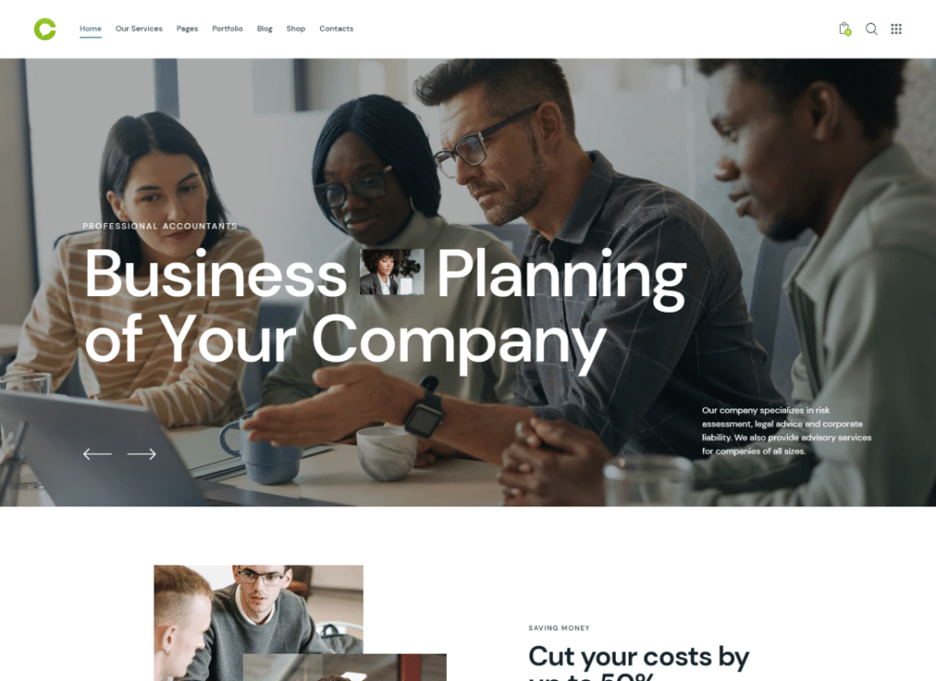 ที่ปรึกษา - ธีม WordPress ที่ปรึกษาทางการเงินธุรกิจ