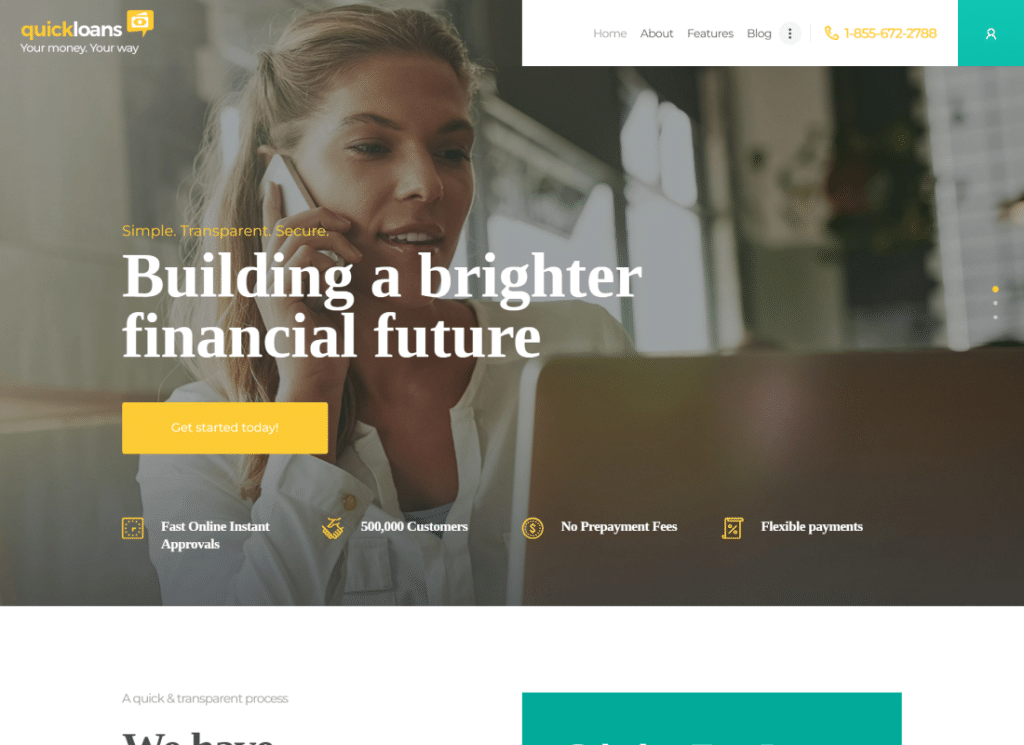 QuickLoans - บริษัทสินเชื่อ & ธีมธุรกิจธนาคาร WordPress
