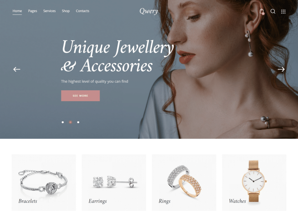 Qwery - ธีม WordPress ธุรกิจอเนกประสงค์และ WooCommerce