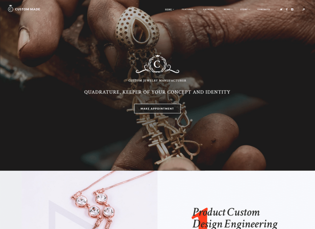 Custom Made - ผู้ผลิตเครื่องประดับและร้านค้าธีม WordPress