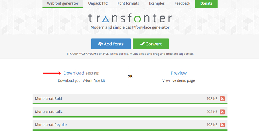 在線字體生成器工具 transfonter