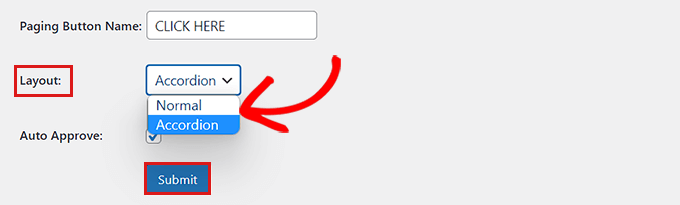 pilih-tata letak Select layout and save your changes