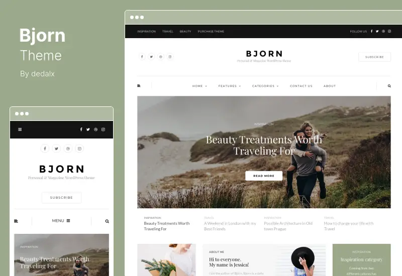Tema Bjorn - Tema WordPress Blog Pribadi yang Responsif