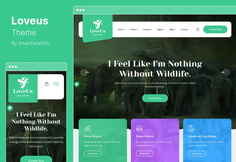 Loveus Theme - NonProfit Charity WordPress 主題