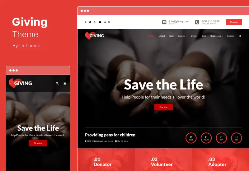 Giving Theme - 非政府組織/慈善機構/籌款 WordPress 主題
