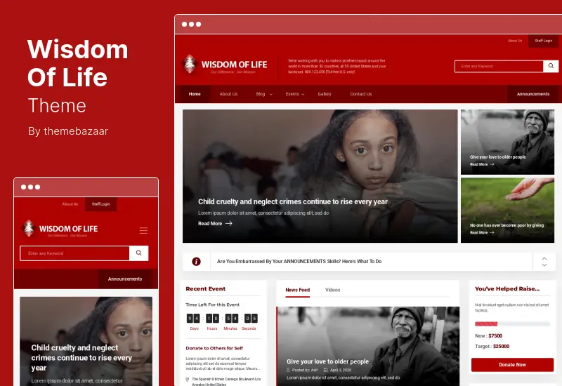 Wisdom Of Life Theme - NGO and Charity WordPress 主題