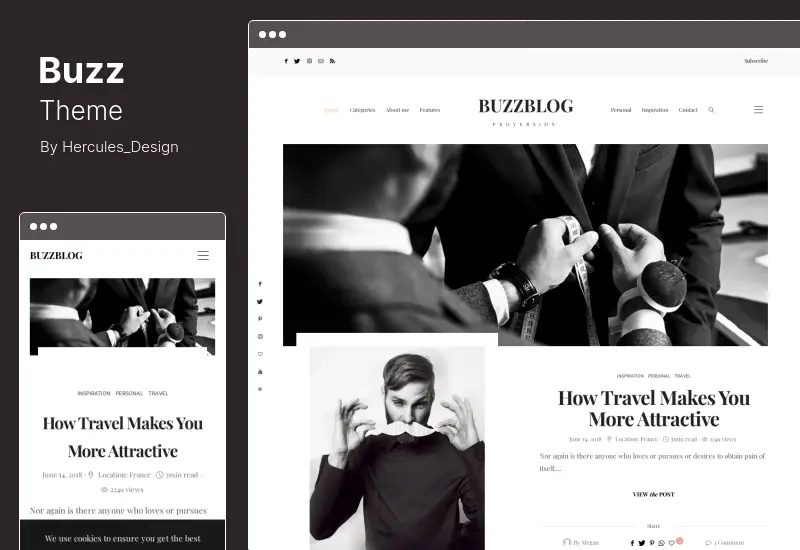 Tema Buzz - Blog stil de viață și temă WordPress pentru reviste