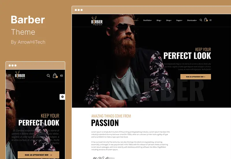 Tema Barber - Tema WordPress pentru saloane de coafură, tatuaje și frumusețe