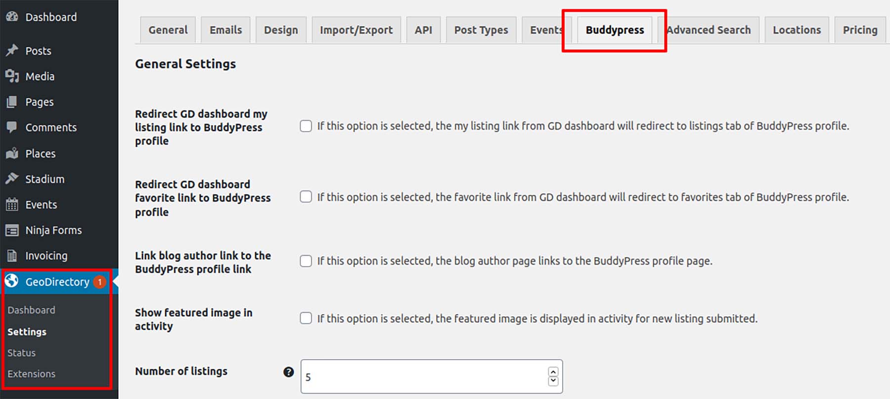 BuddyPress-Integration mit GeoDirecory
