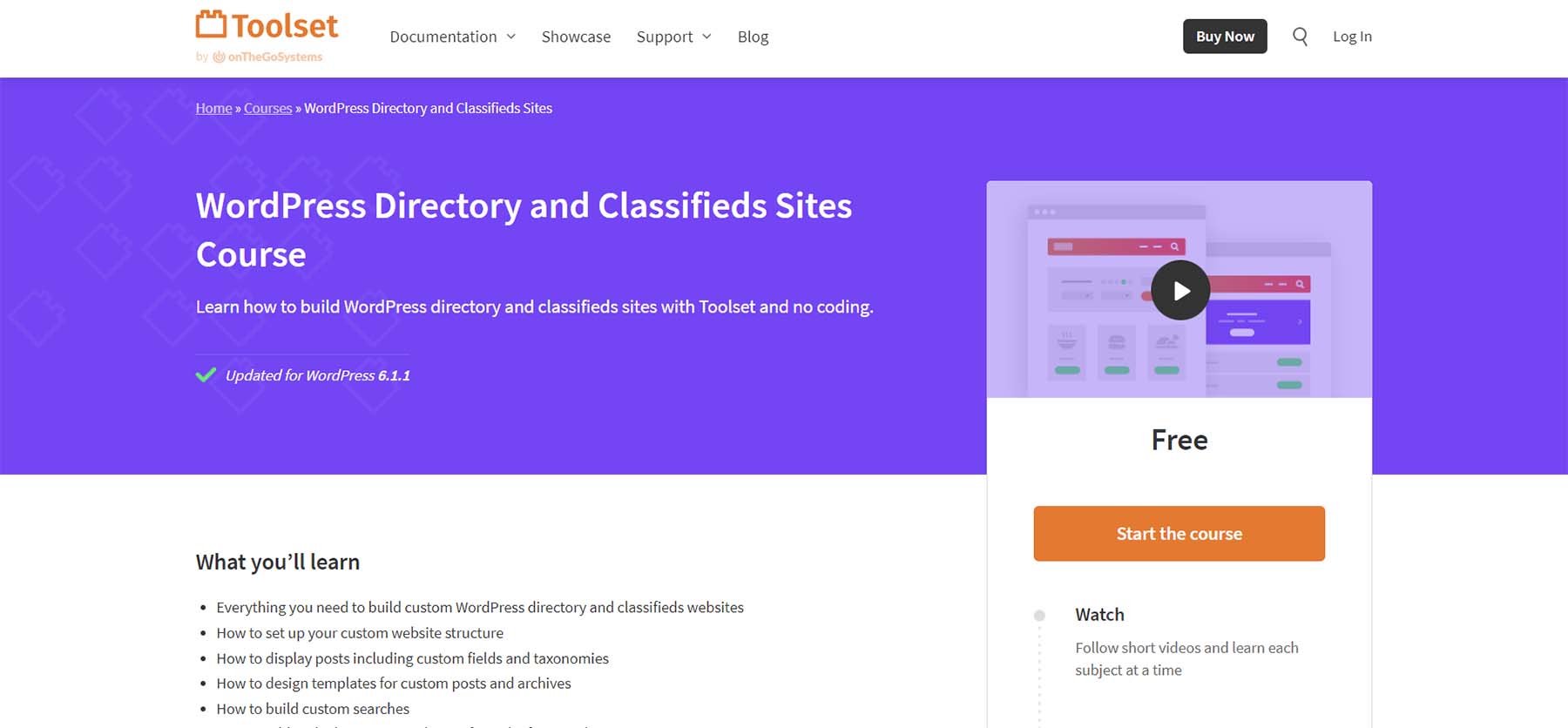 Toolset WordPress-Verzeichniskurs