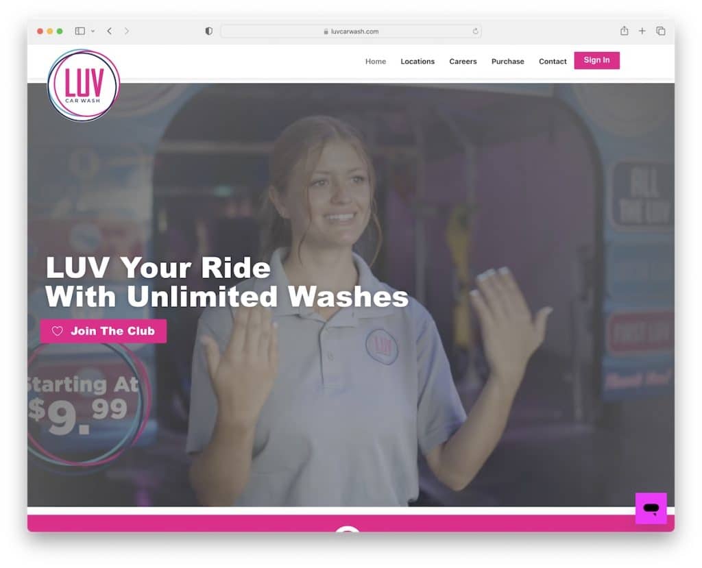 Luv design web pentru spălătorie auto