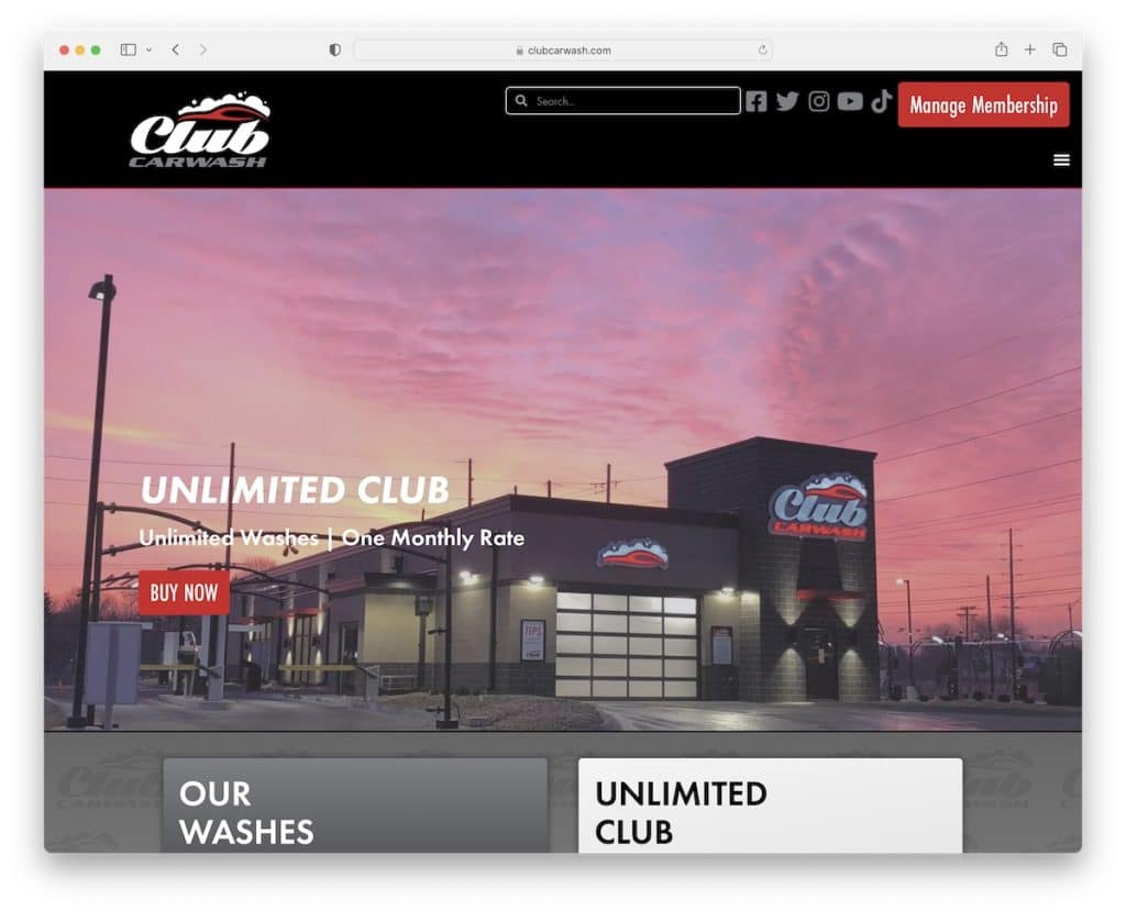 design web pentru spălătorie auto club