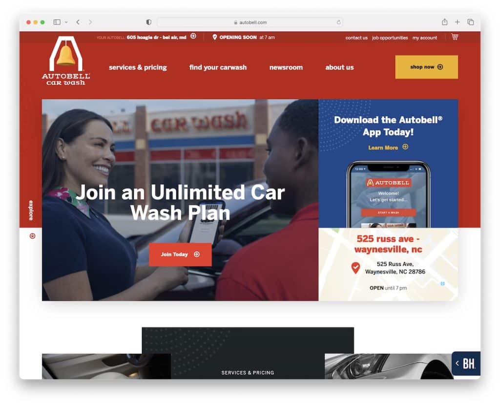 design web pentru spălătorie auto autobell