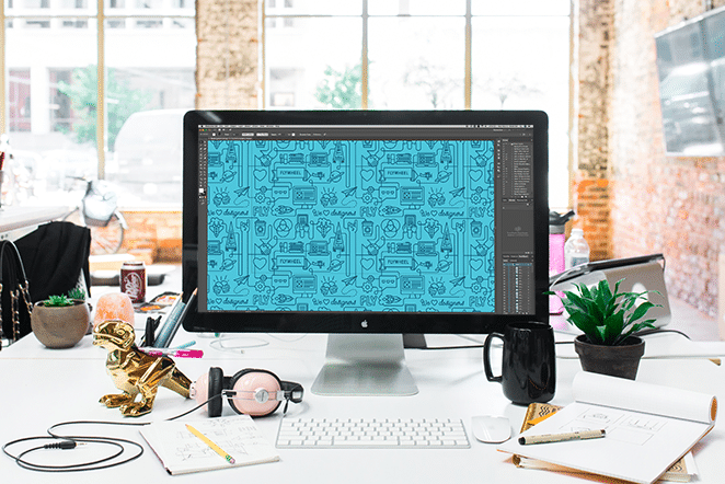 exemplu tutorial de modele de proiectare cu model în Adobe Illustrator pe scena desktop