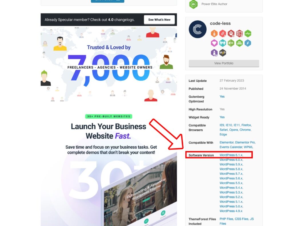 Themeforest での WordPress バージョンの互換性