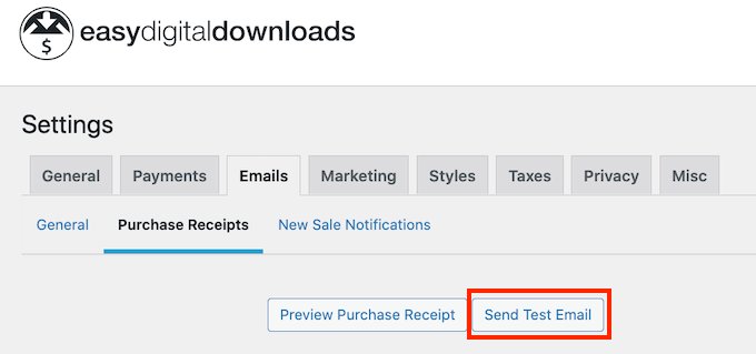 Enviando um e-mail de teste da sua loja de música online Sending a test email from your online music store