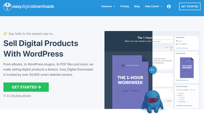 O plug-in do WordPress Easy Digital Downloads The Easy Digital Downloads WordPress plugin