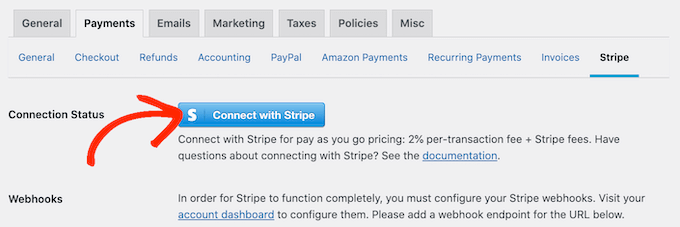 Conectando o gateway de pagamento Stripe ao WordPress Connecting the Stripe payment gateway to WordPress